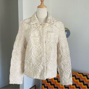 Vintage Classic Floral Animals Jacquard Quilt Buttoned Jacket